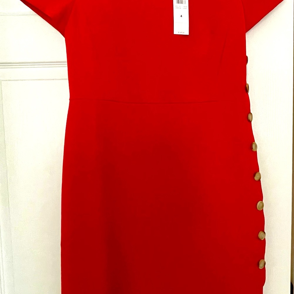🆕 Ann Taylor | Red Button Up side dress